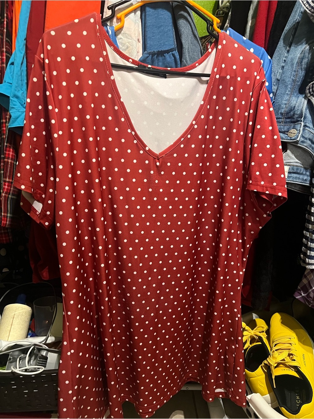 Lily Red Polka Dot V-Neck Tunic